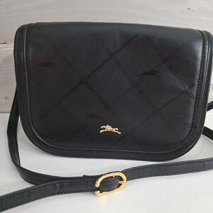Longchamp Leather Collectable Vintage Crossbody Black
